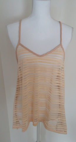 Heading for the Beach Beige Sheer Tank Top