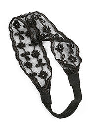 Black Embroidered Lace Head Band - Forever Dream Boutique - 2