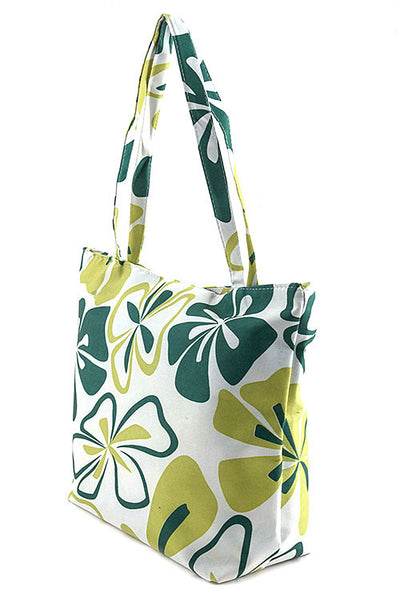 Green Floral Print Tote Bag - Forever Dream Boutique - 2