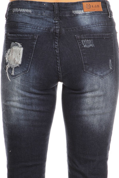 Love the Lace Distressed Denim Skinny Jeans - Forever Dream Boutique - 6