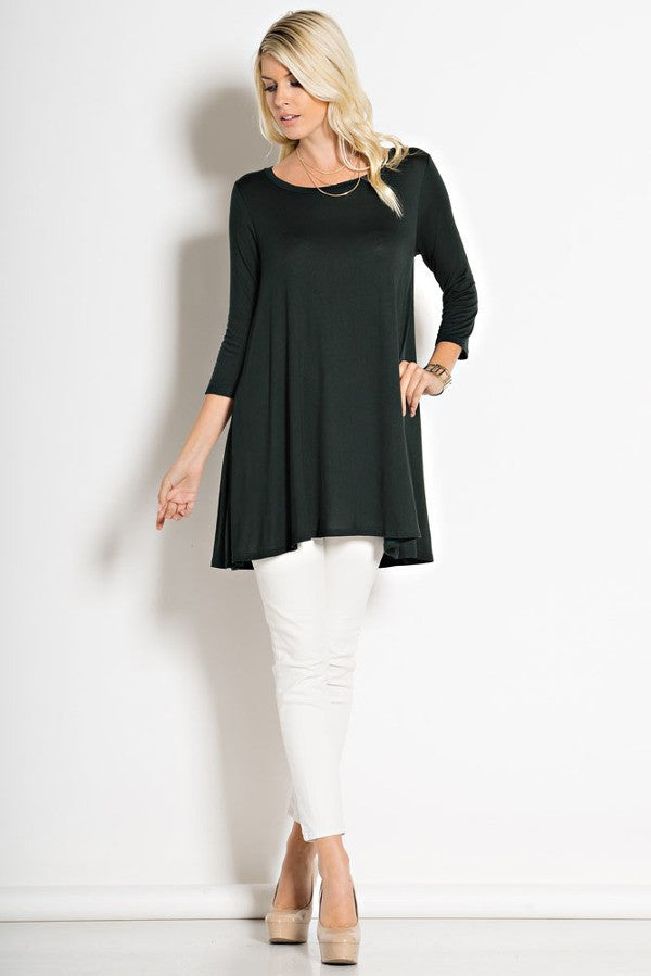 Curvy Black Tunic Top - Forever Dream Boutique