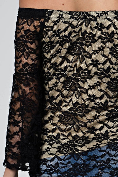 Black Flower Lace Off-the-Shoulder Top - Forever Dream Boutique - 6