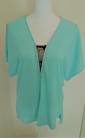 Move Over Mint Green Short Sleeve Blouse Top