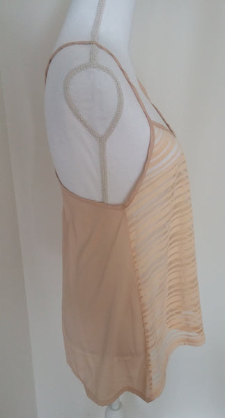 Heading for the Beach Beige Sheer Tank Top