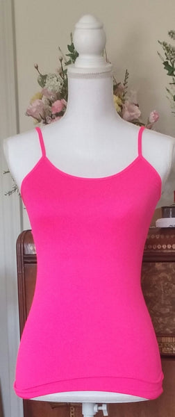 Neon Pink Seamless Basic Nylon Tank Top - Forever Dream Boutique - 2