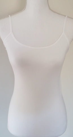 White Basic Seamless Nylon Tank Top - Forever Dream Boutique
