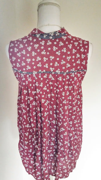 Polka Dot Floral Sleeveless Top