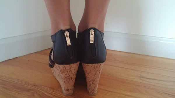 Black Paola Wedge Sandal - Forever Dream Boutique - 4