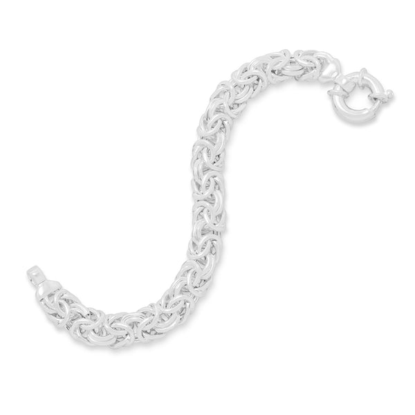 7" 160 Gauge Oval Byzantine Sterling Silver Bracelet-Made in Italy