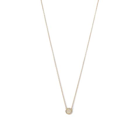 14 Karat Gold Plated Mini Synthetic White Opal Necklace
