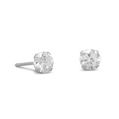 5mm CZ Sterling Silver Stud Earrings