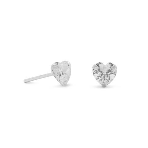 5x5mm Heart CZ Stud Earrings