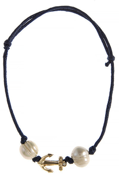 Anchor Charm Fresh Water Pearl Anklet - Forever Dream Boutique - 3