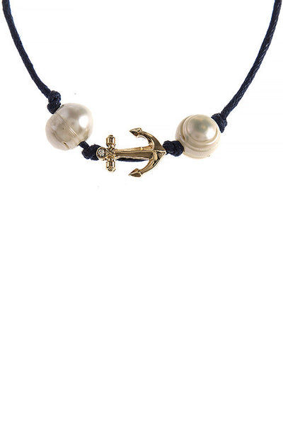 Anchor Charm Fresh Water Pearl Anklet - Forever Dream Boutique - 4
