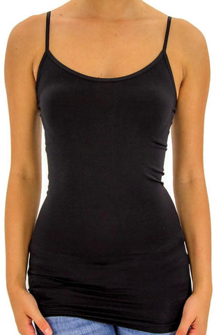 Curvy Black Seamless Basic Nylon Tank Top - Forever Dream Boutique