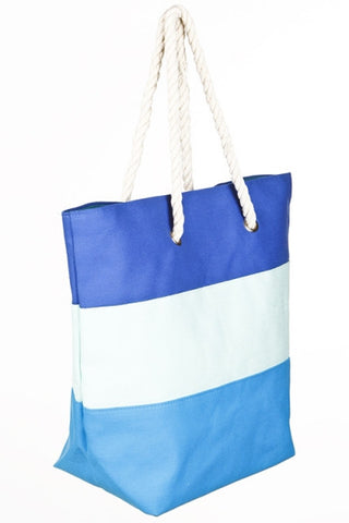 Color Block Striped Tote