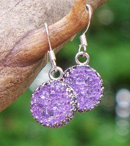 Bottled Up Amethyst Druzy Glass Earrings - Forever Dream Boutique - 1