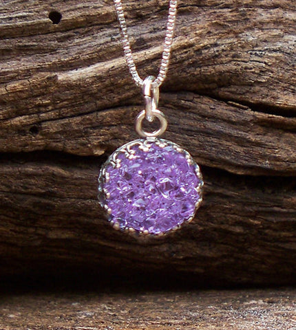 Bottled Up Amethyst Druzy Glass Necklace - Forever Dream Boutique
