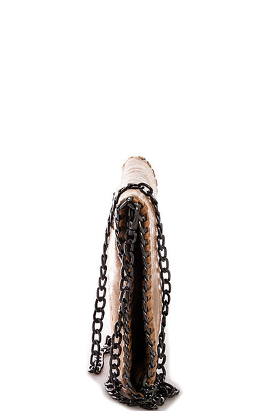 Metallic Gold Folding Clutch with Chain - Forever Dream Boutique - 3