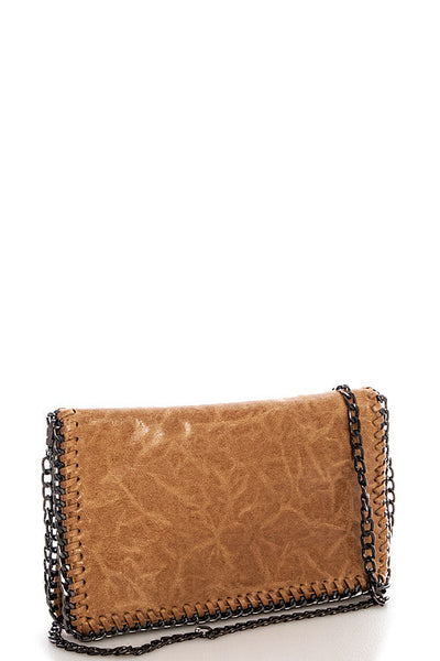 Metallic Gold Folding Clutch with Chain - Forever Dream Boutique - 2