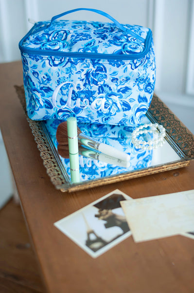 Blue Ivory Cosmetic Makeup Bag