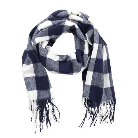 Navy Buffalo Check Adaline Scarf