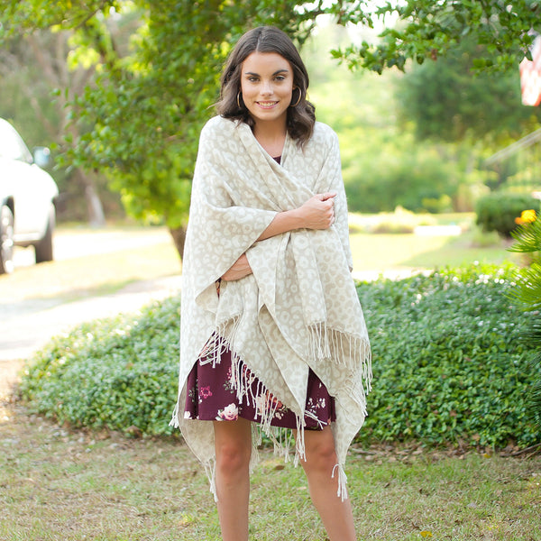 Natural Leopard Kennedy Shawl
