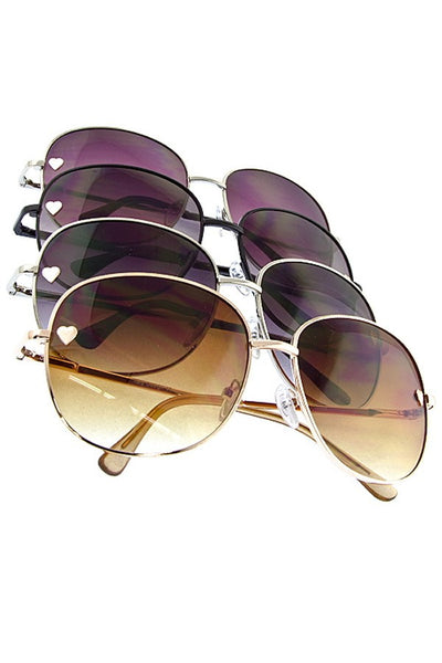 Metal Heart Accent Sunglasses - Forever Dream Boutique - 1