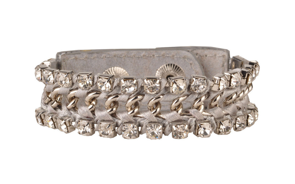 Rhinestone and Laced Chain Bracelet - Forever Dream Boutique