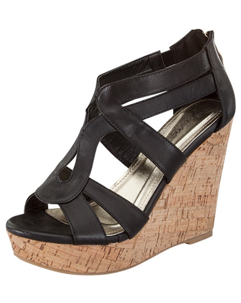Black Paola Wedge Sandal - Forever Dream Boutique - 2