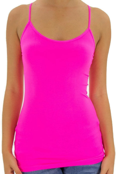 Neon Pink Seamless Basic Nylon Tank Top - Forever Dream Boutique - 1