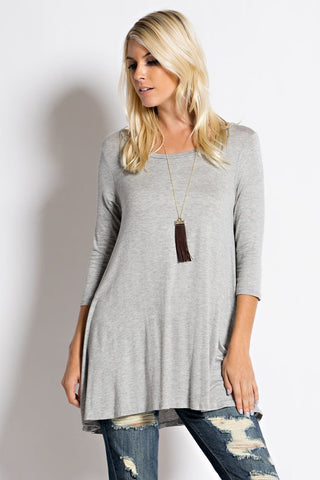 Heather Gray Tunic Top - Forever Dream Boutique