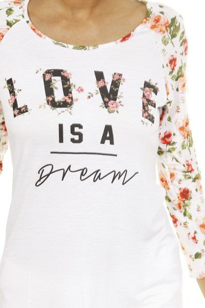 Love is a Dream Ivory Raglan Top - Forever Dream Boutique - 4